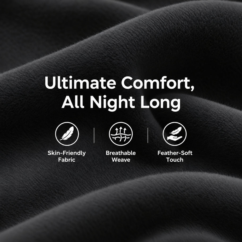 Skin-friendly, breathable, feather-soft black fabric