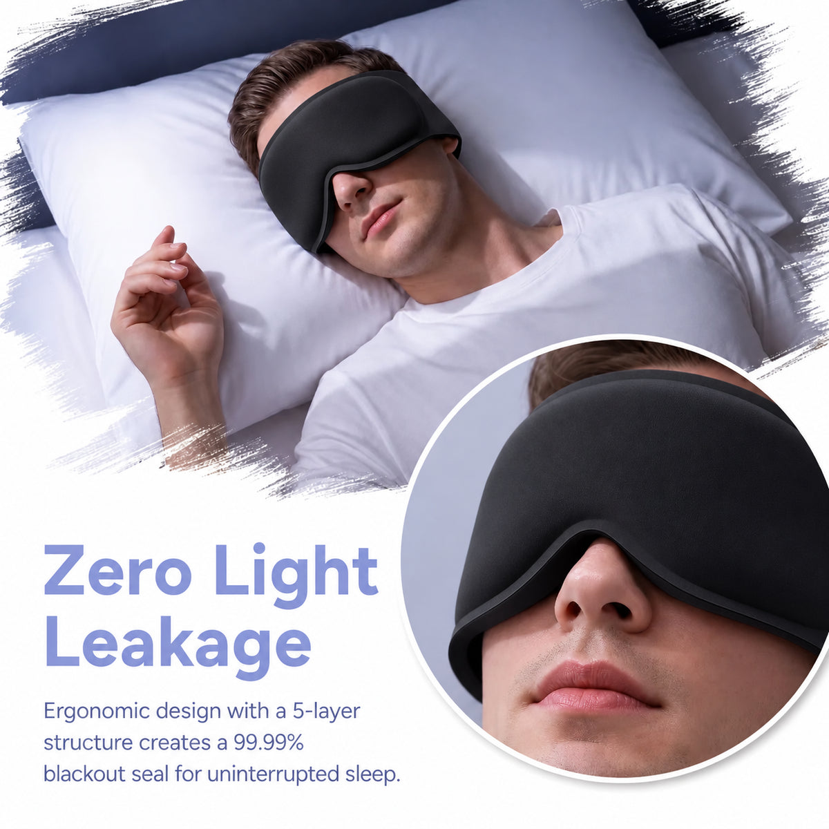 Black Nuvra weighted sleep mask: zero light leakage